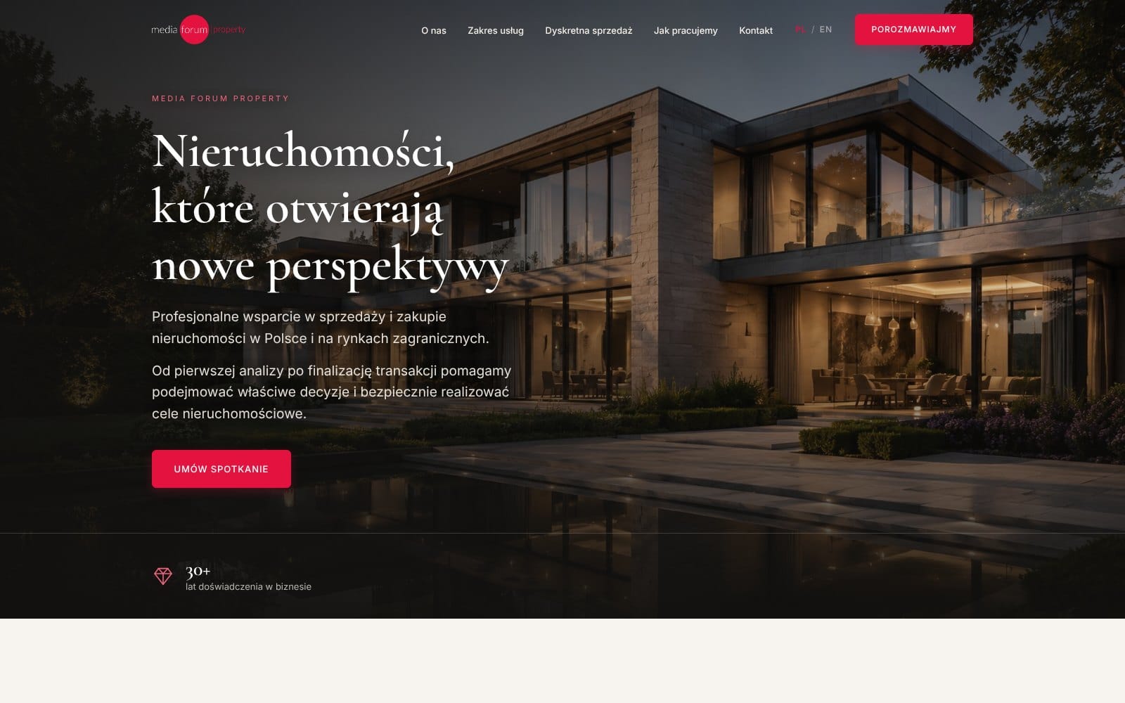 Media Forum Property: strona biura nieruchomości z ofertami, PL/EN i zestawieniami PDF